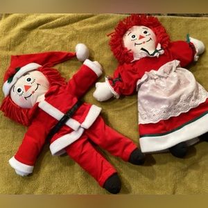 Raggedy Ann & Andy Santa & Mrs. Claus dolls by Applause